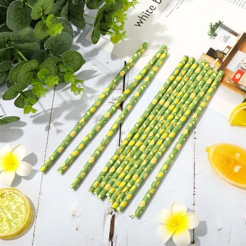 200 Popotes De Papel De Limón Para Fiesta Temática De Frutas