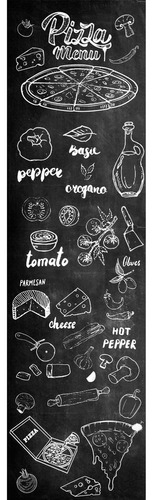 Adesivo Parede Chalkboard Lousa Cozinha Pizza 1,80 X 0,50 M