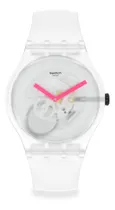 Comprar Reloj Swatch Snow Blur Suow172 Color De La Correa Blanco Color Del Bisel Blanco Color Del Fondo Transparente
