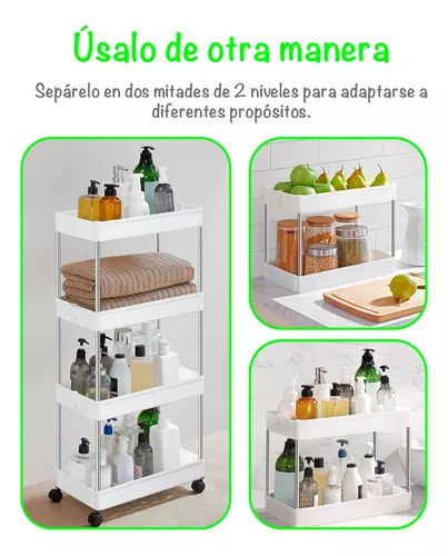 Carrito Organizador Estantes Cocina Baño Almacena Con Rueda