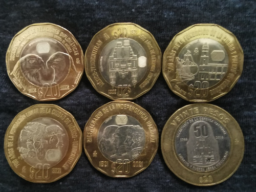 Monedas Conmemorativas De 20 Pesos 