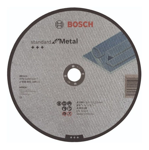 Disco de corte de hierro de 9 pulgadas con 2 pantallas 2608603168 Bosch Color Black