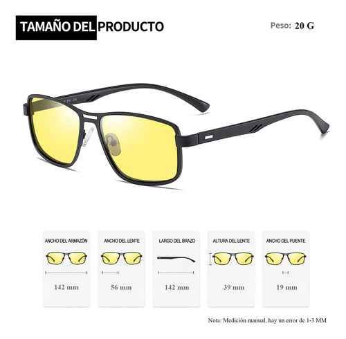 Lentes de Visión Nocturna Joopin M0925 Hombre Negro Mate UV Polarizados