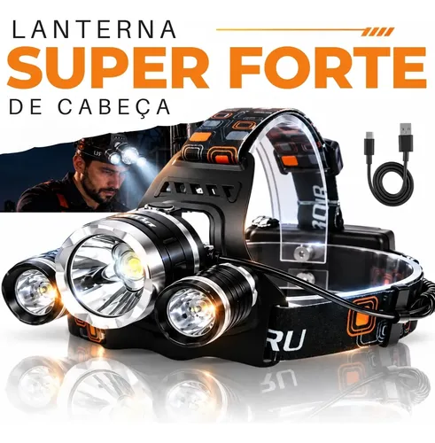 Lanterna De Testa Impermeável Eletricista Mecânico Ciclismo