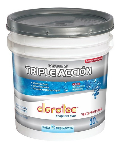 Pastilla Triple Accion Clorotec Para Pileta X 10kg