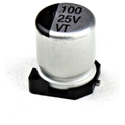 10 Peças Capacitor Eletrolítico Smd Alumínio 100uf X 25v