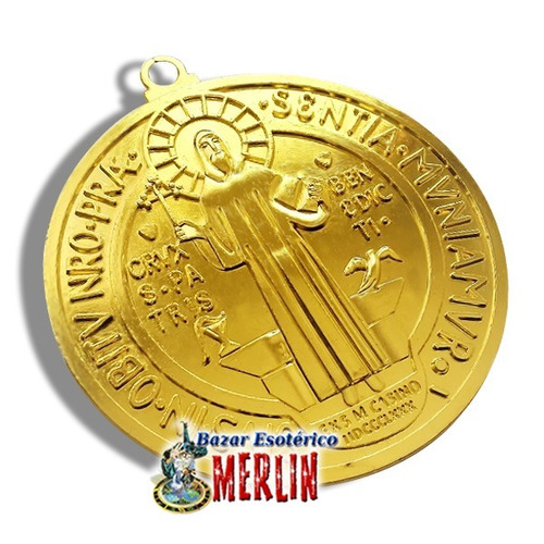 Medalla San Benito Grande Para Casa U Oficina - 9 Cm