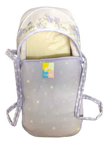 Moises De Viaje Estampado Capota Desmontable Mibes Motivos Surtidos Lila