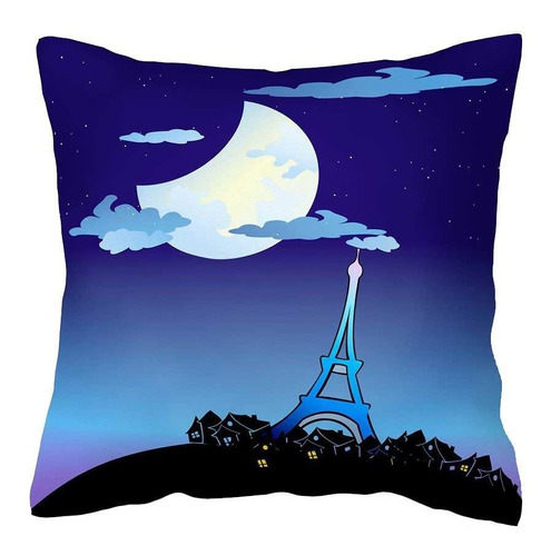 Cojin Almohada Sublimada Luna De Paris 45 X 45 Lavable