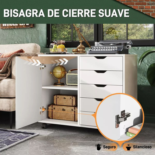 Buró De Madera Nórdico Mesa Para Recamara Con Puerta Y Cajon
