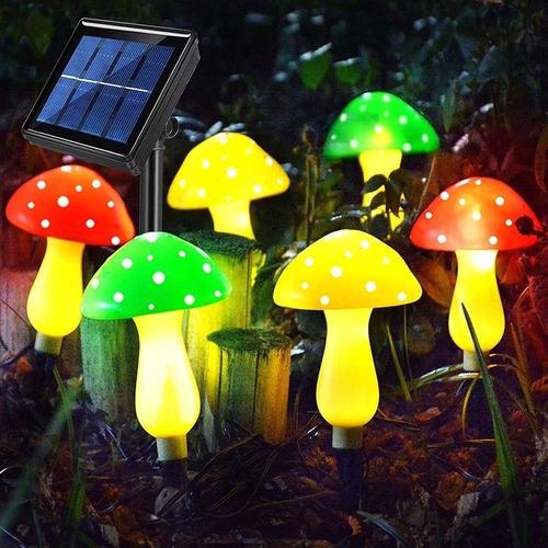 Luces Solares De Hongos Para Jardín