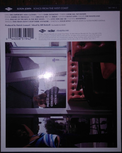 Cd Songs From The West Coast (elton John) Estándar