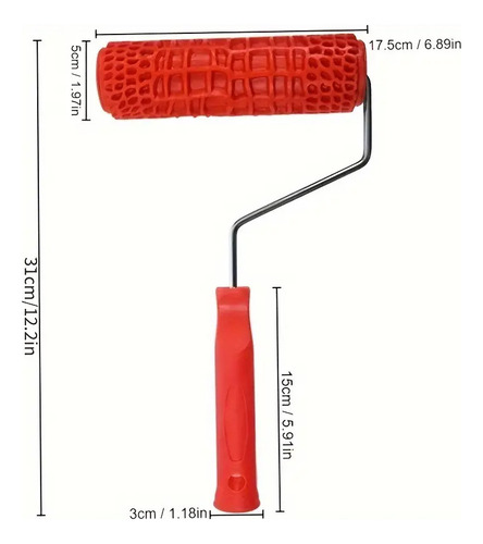 Rolo De Pintura Para Textura Grafiato 3d 7inch Com Cabo