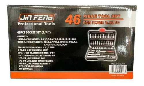 Set Caja Herramientas Juego Llave Tubo Kit 46 Piezas Estuche