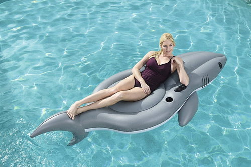 Imagen 7 de 9 de Colchoneta Inflable Tiburon 254cm Bestway New 41097 Bigshop