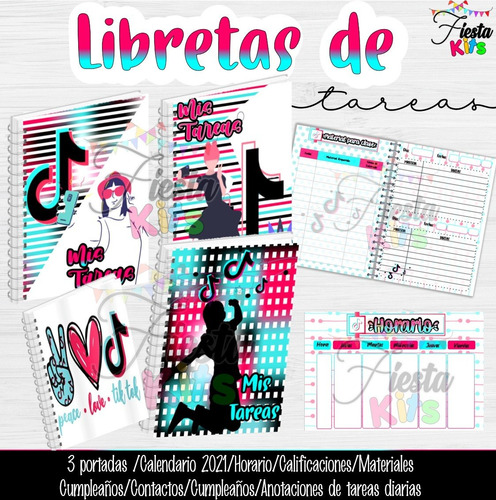 Libreta / Agenda Tareas Tiktok 2021 Niña Y Niño A4 Editable | Cuotas sin  interés