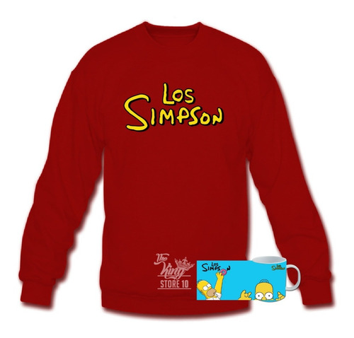Poleron Polo + Taza, Los Simpson, Logo, Animados, Serie, Xxl / Kingstore10