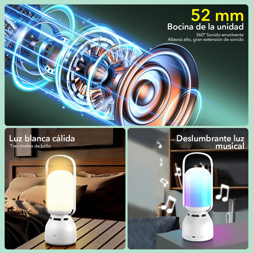 Bocina Bluetooth Speaker Luces Led Lámparas De Campamento