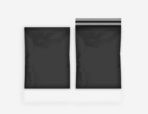 Kit 400 Envelope Resistente Liso Recuperado Preto 19x25cm
