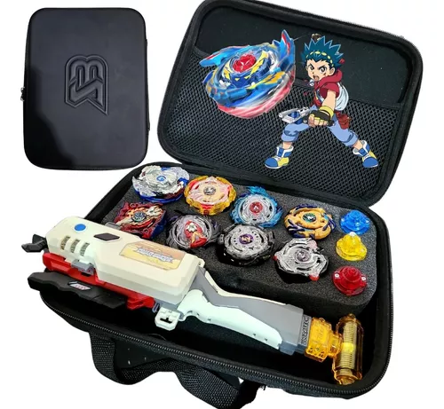 Lançador de Beyblade Corda B-00 com Rotação Dupla Amarelo na