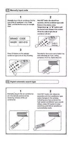 Imagen 6 de 6 de Control Remoto De Aire Acondicionado Universal Con Luz 1000