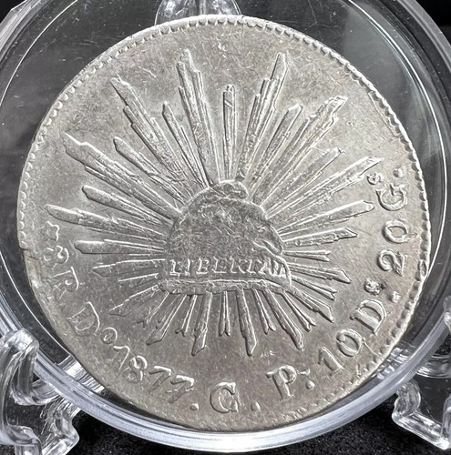 Moneda Plata 8 Reales Durango Do 1877 En Capsula
