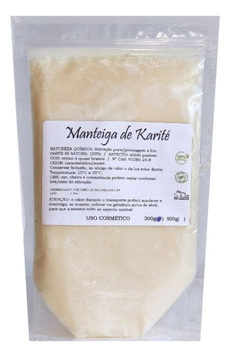 Manteiga De Karité Pura Vegetal Prensada A Frio 300g