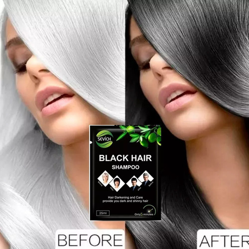 Sevich Shampoo Instantaneo Tinte Negro Cubre Canas Color Full