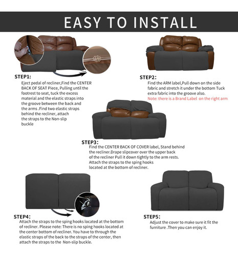 S Sofá Elástico Slipcover, Reclinable Y Cómodo, 6 Piezas