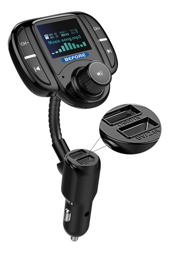 Adaptador De Radio Inalambrico En El Coche Bluetooth Fm Tran