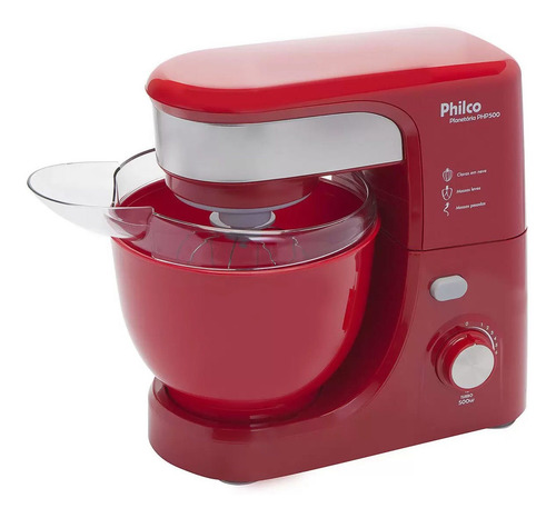 Batedeira Planetária Philco Turbo Vermelha 127v - Php500v