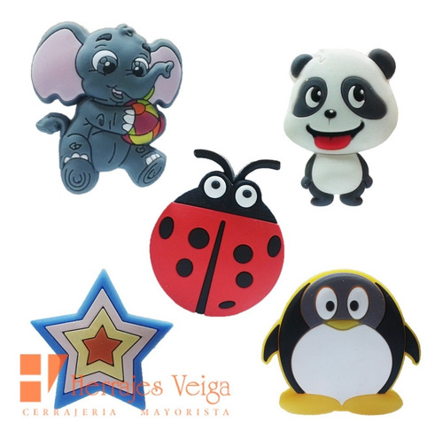 Imagen 5 de 10 de Tirador Manija Infantil De Silicona Para Mueble Lujo Oferta.
