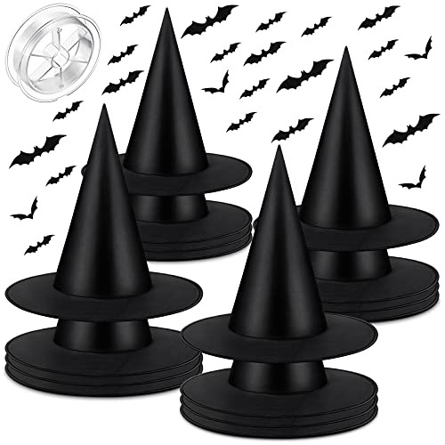 Pack De 16 Sombreros De Bruja Negra - Accesorios De Dis...