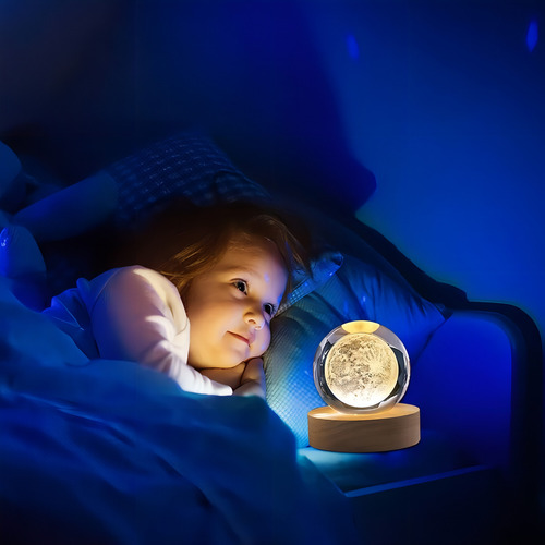 Luz Nebulosa Con Bola De Brillante 3d Color Luna Pantalla
