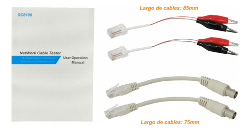 Tester 2-rj45 Bnc Pinzas C/display C/audio Req-4-aaa