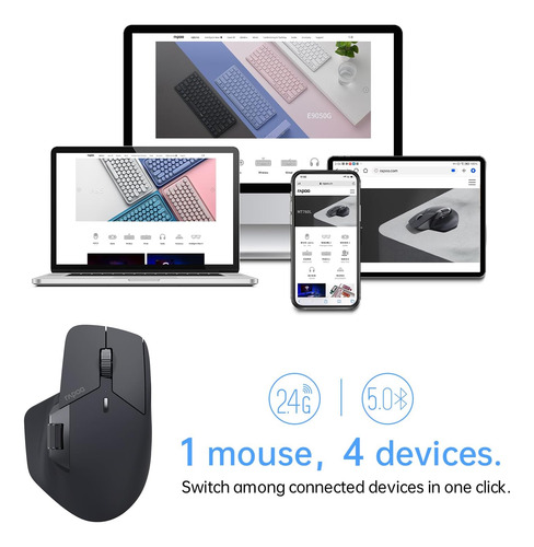 Rapoo Mt760: Ratón Inalámbrico Multidispositivo, Conexión 50