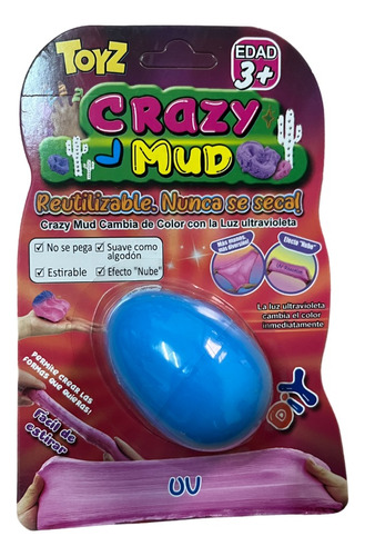 Masa Kinetica Crazy Mud Uv Azul Huevo Diy Efecto Nube