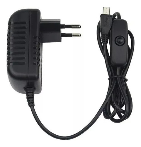 Kit 5x Fonte P/ Raspberry Pi3 Pi 3 B E B+ 5v 3a Botão On/off