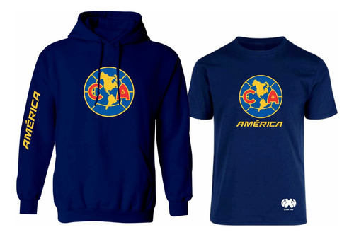 Kit De Sudadera + Playera Mod Club América Liga Mx Estampado