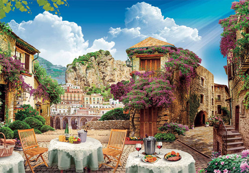 Rompecabezas Pueblo Mediterraneo Italiano 1500 Pz Clementoni Italia Vino Buganvilias Y Bugambilias Pintoresco