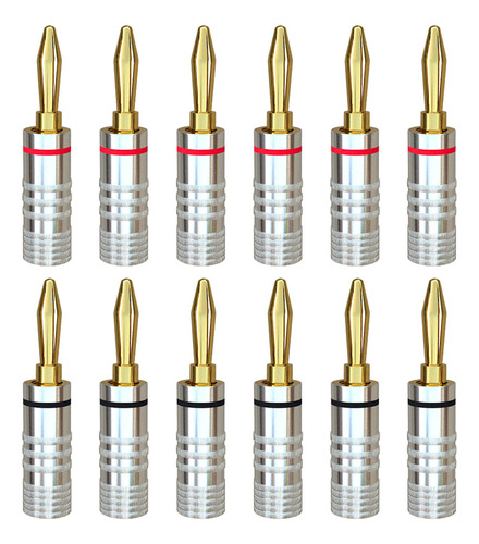 Goupchn Banana Plugs 6 Pares De Conectores Chapados En Oro D