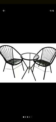 Juego De Sillas Asuncion Más Mesa Trípode Negro (Usado)