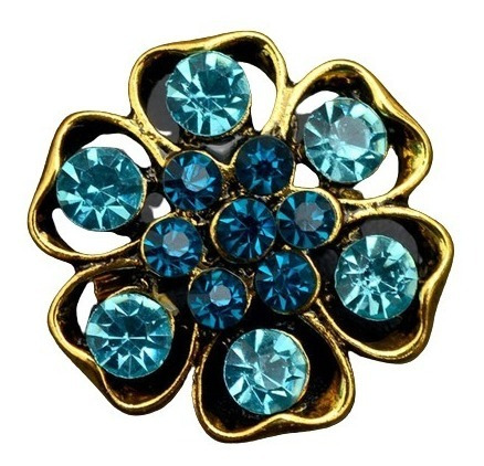 Prendedor Mujer Flor Broches Clip Elegante Pins Moda Cristal