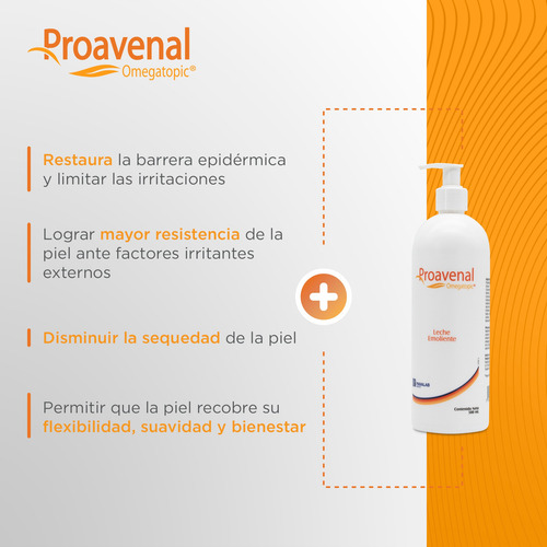 Proavenal Omegatopic Leche Emoliente Cuidado Corporal 500ml