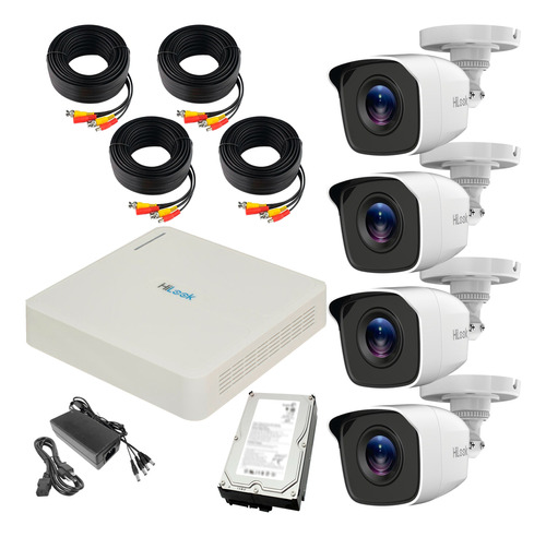 Kit Videovigilancia Hilook 4 Camaras Bala + Disco Duro 500gb