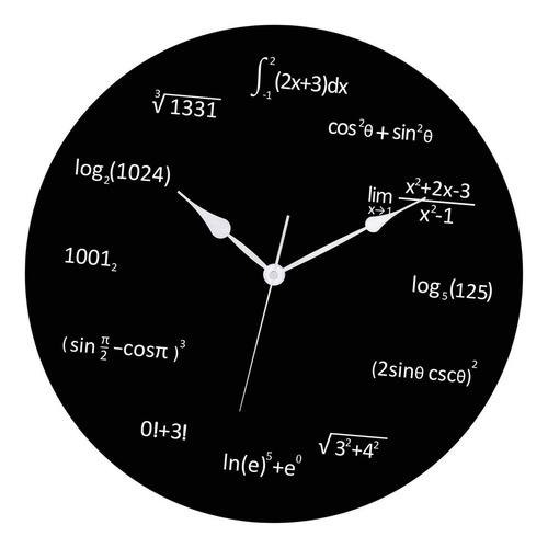 Reloj De Pared Con Ecuaciones Matemáticas, Redondo,.
