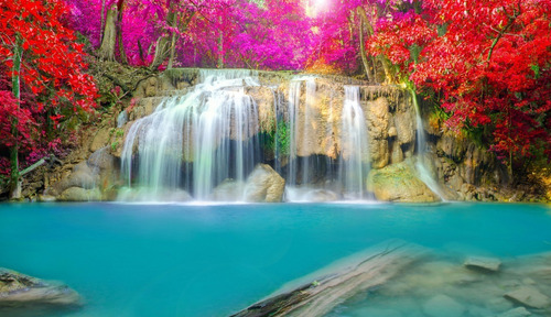 Fotomural, Paisaje, Cascadas Adhesivo 135x180cm Envio Gratis