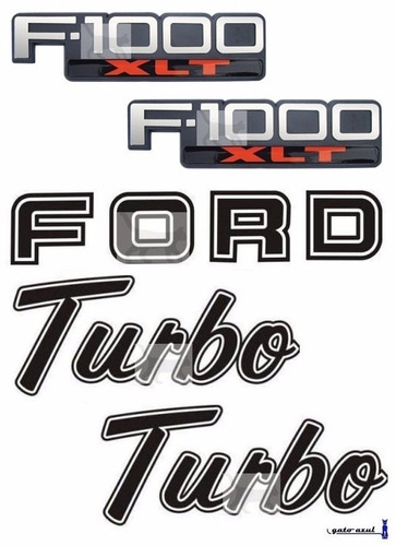Símbolos F1000 Xlt + Ford + Turbo Pretos - 1996 À 1998