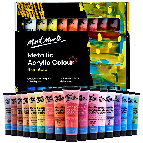 Set De Pintura Acrílica Metálica Premium, 36 Tubos De...