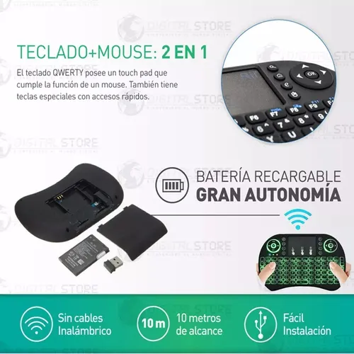Teclado Inalambrico Mini Con Luz Led Bluetooth + Touch Pad